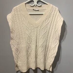 Cream Knit Vest Oversized